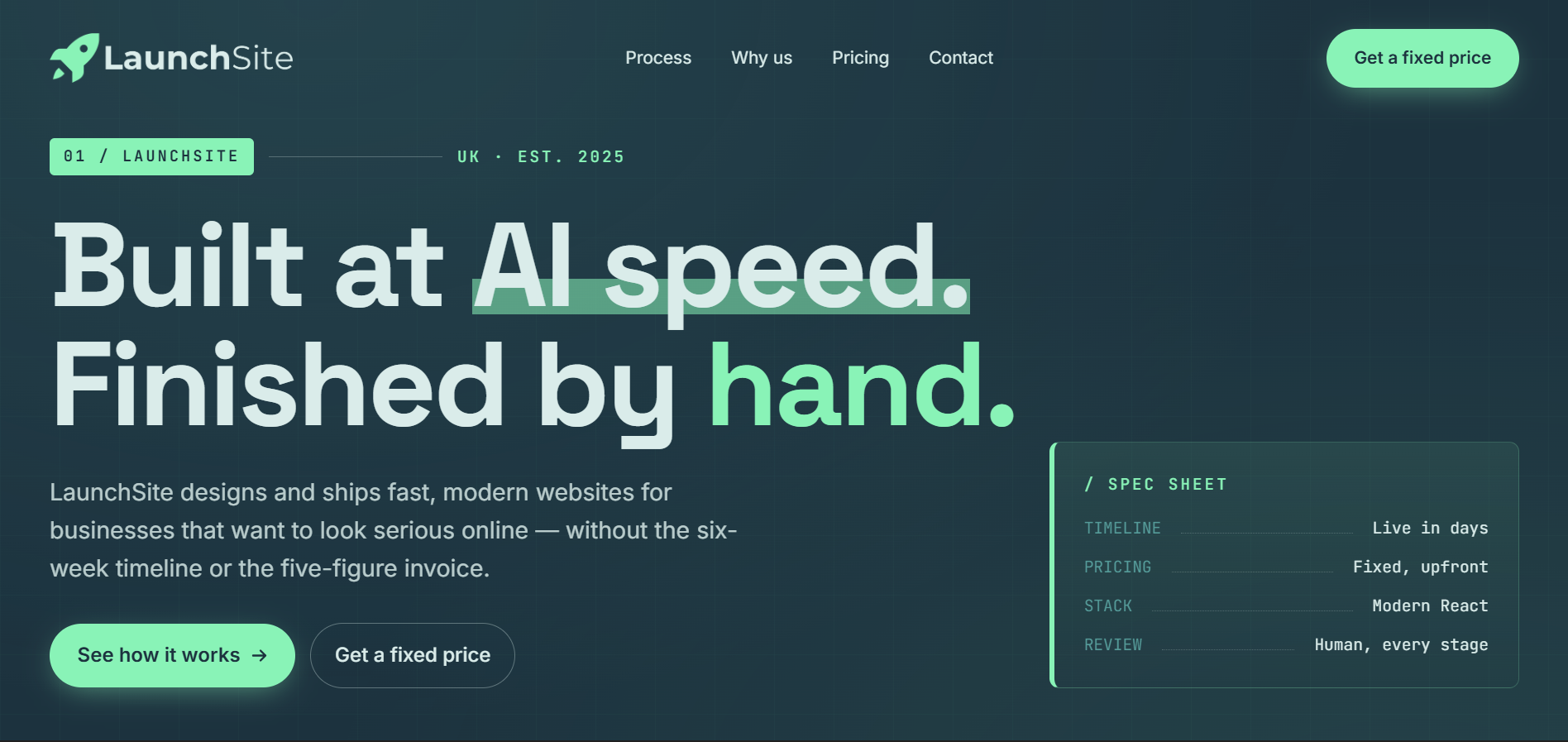 LaunchSite finished desktop design