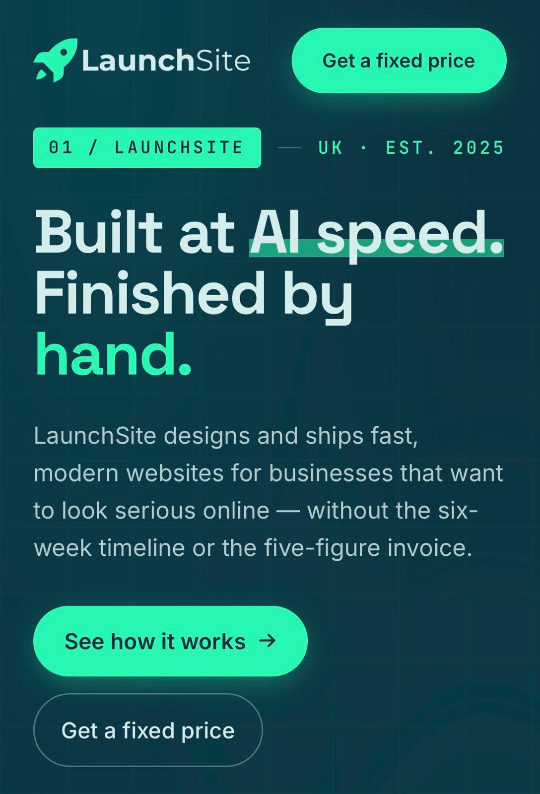 LaunchSite finished mobile design